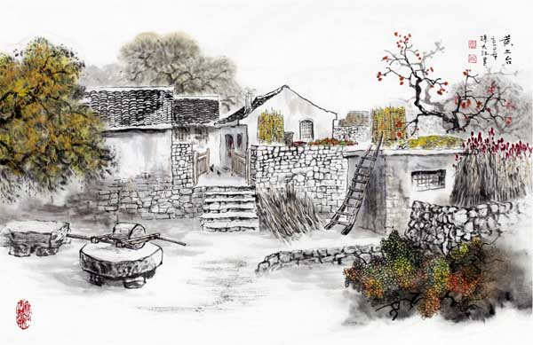 精品国画品名:精品国画品名:精品国画作品名称:孙九江--田园画,山水画